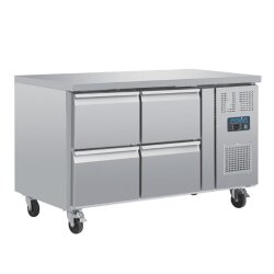 GN-Kühltisch mit 4 Schubladen 314L Polar Serie U