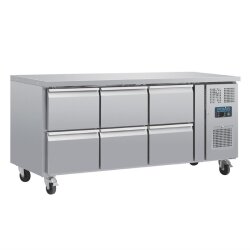 GN-Kühltisch mit 6 Schubladen 465L Polar Serie U