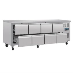 GN-Kühltisch mit 8 Schubladen 616L Polar Serie U