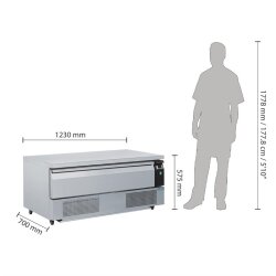 Unterbau Kühl- oder Gefrierschrank mit 1 Schublade 3 x GN 1/1 Polar Serie U