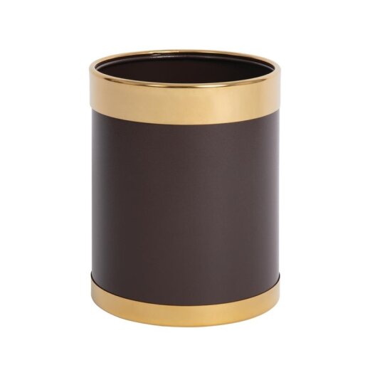 Papierkorb mit goldfarbenem Rand 10L Bolero