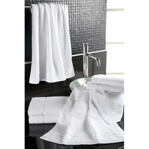 Handtuch/Badetuch 100% Baumwolle Weiß City 400 gr/m² 1 Streifen