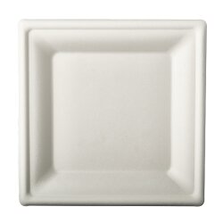 BIO-Teller "pure" Zuckerrohr eckig Weiss 12x12...