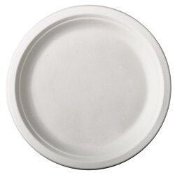 BIO-Teller "pure" Zuckerrohr 2 cm hoch Ø 26 cm 12x12 Stück