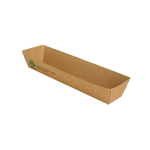 Snacktrays, Pappe "pure" 3 cm x 3,3 cm x 18,5 cm Braun "100% Fair" 7x80 Stück