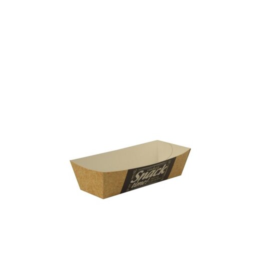 Snacktrays, Pappe "pure" 3 cm x 3,3 cm x 10,5 cm "Good Food" 14x50 Stück