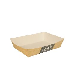 Snacktrays, Pappe "pure" 4 cm x 11 cm x 16 cm "Good Food" 8x50 Stück