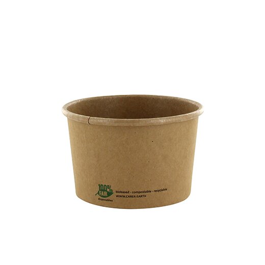 Suppenbecher, Pappe "pure" rund 230 ml Ø 9,8 cm · 6 cm Braun "100% Fair" 20x25 Stück