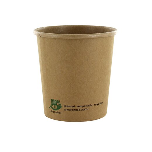 Suppenbecher, Pappe "pure" rund 470 ml Ø 9,8 cm · 10 cm Braun "100% Fair" 20x25 Stück