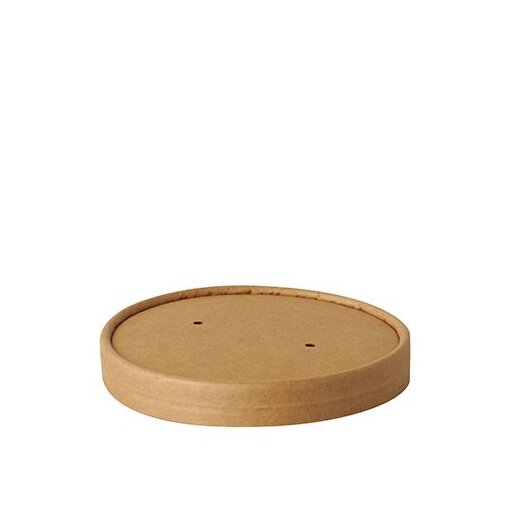 Deckel für Suppenbecher, Pappe "pure" rund Ø 11,5 cm · 1,6 cm Braun "100% Fair" 20x25 Stück