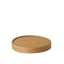 Deckel für Suppenbecher, Pappe "pure" rund Ø 11,5 cm · 1,6 cm Braun "100% Fair" 20x25 Stück