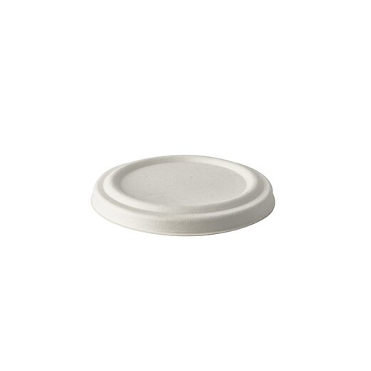 Deckel für Suppenbecher, Zuckerrohr "pure" Ø 10 cm Weiss 8x50 Stück
