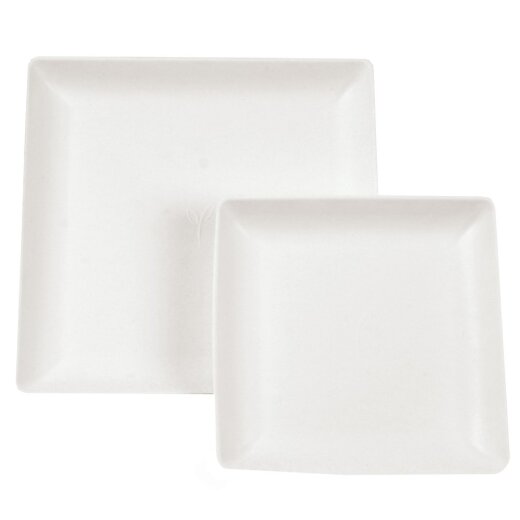 BIO Teller "Eleganza" quadratisch aus Zuckerrohr Weiss 10x50 Stück 22x22x2 cm