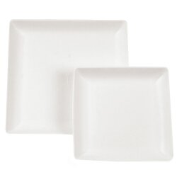 BIO Teller "Eleganza" quadratisch aus Zuckerrohr Weiss 10x50 Stück 22x22x2 cm