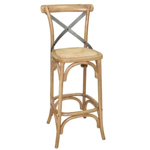 Barhocker mit Rückenlehne Eichenholz Bolero