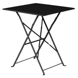 Terrassentisch quadratisch klappbar Stahl Schwarz 60 cm Bolero