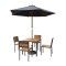 Stahl- und Akazienholztisch quadratisch 74x80x80 cm Bolero
