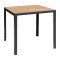 Stahl- und Akazienholztisch quadratisch 74x80x80 cm Bolero