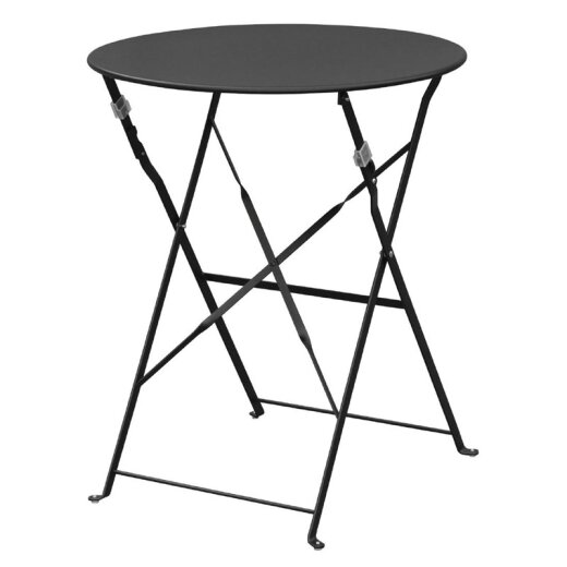 Terrassentisch Stahl Schwarz 60 cm rund klappbar Bolero