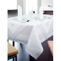 Tischdecke Weiss Baumwolle 100x100 cm Serie Madeira Eckig...