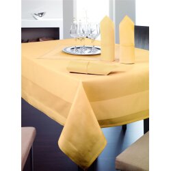 Mitteldecke mit Atlaskante Gelb 100% Baumwolle 80 x 80 cm