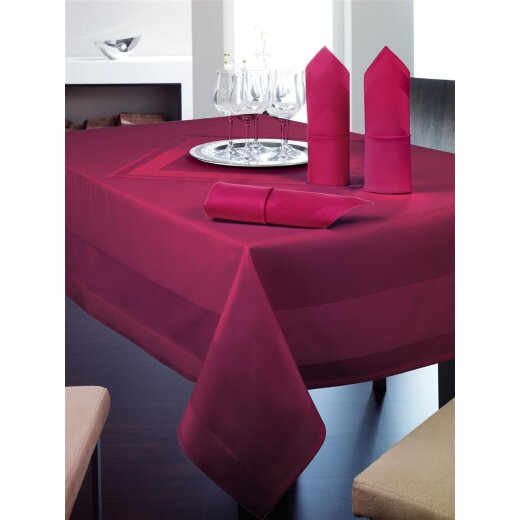 Tischdecke Bordeaux Baumwolle mit Atlaskante 130 x 170 cm 1 Stück
