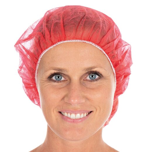 Baretthaube "Bettina Light" aus PP 10x100 Stk Ø 60 cm Rot